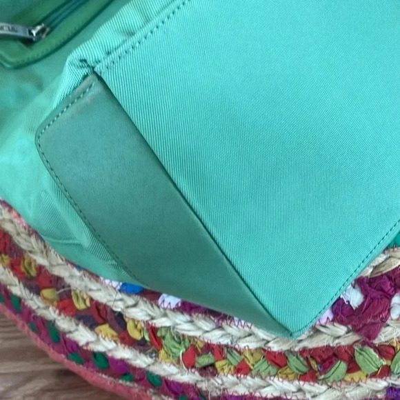 Tumi  green nylon leather trim shoulder bag - Picture 8 of 9